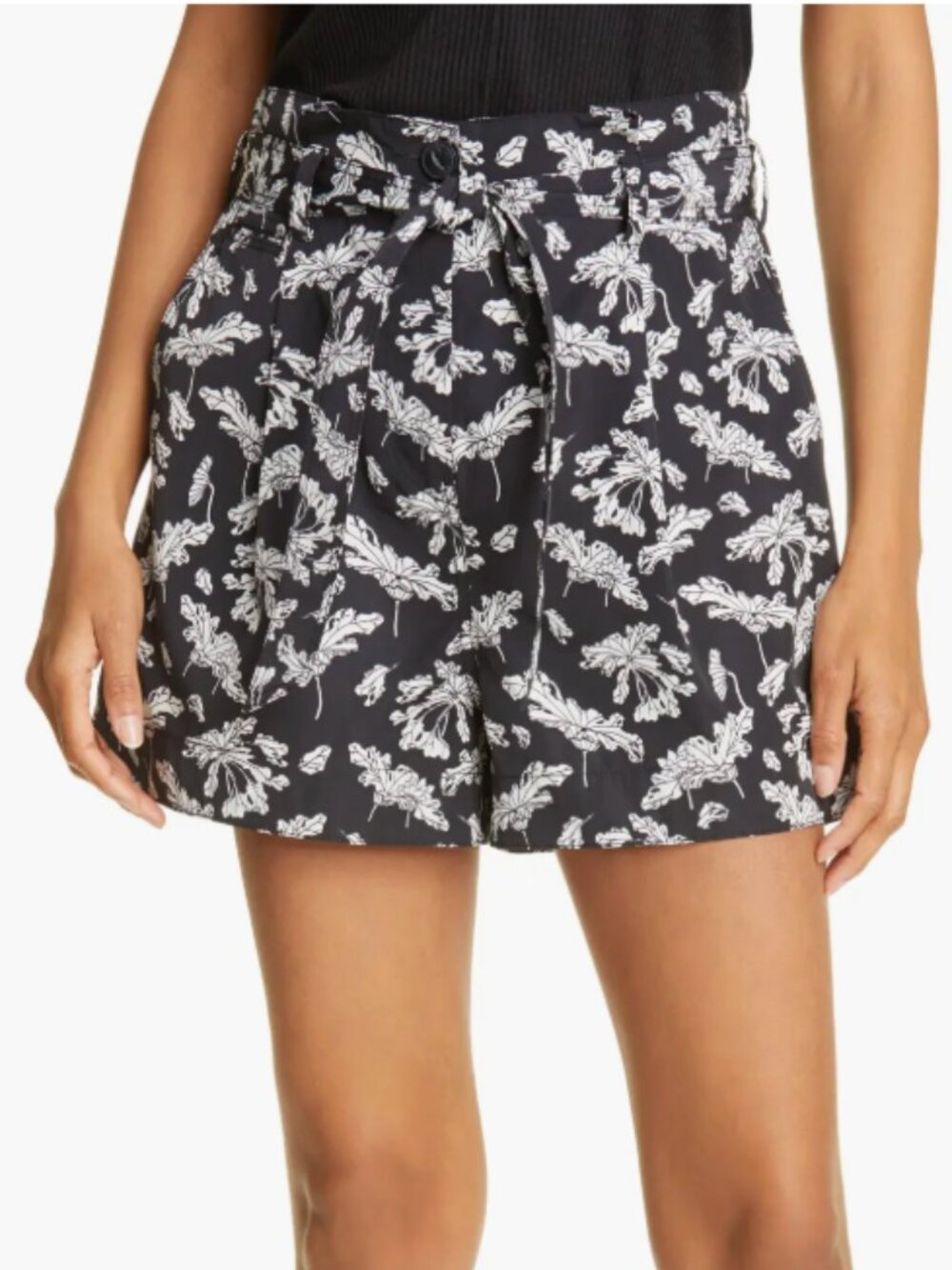 NWT Rag & Bone | River Shorts Black & White Floral Print | Size 00